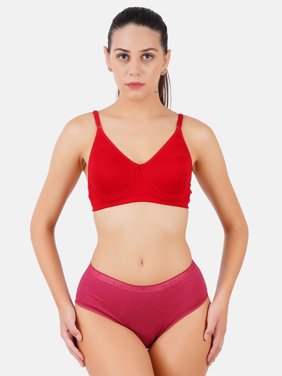 Women 100% Combed Cotton Assorted Plain Panties Only U (3 Pcs Pack) image 3
