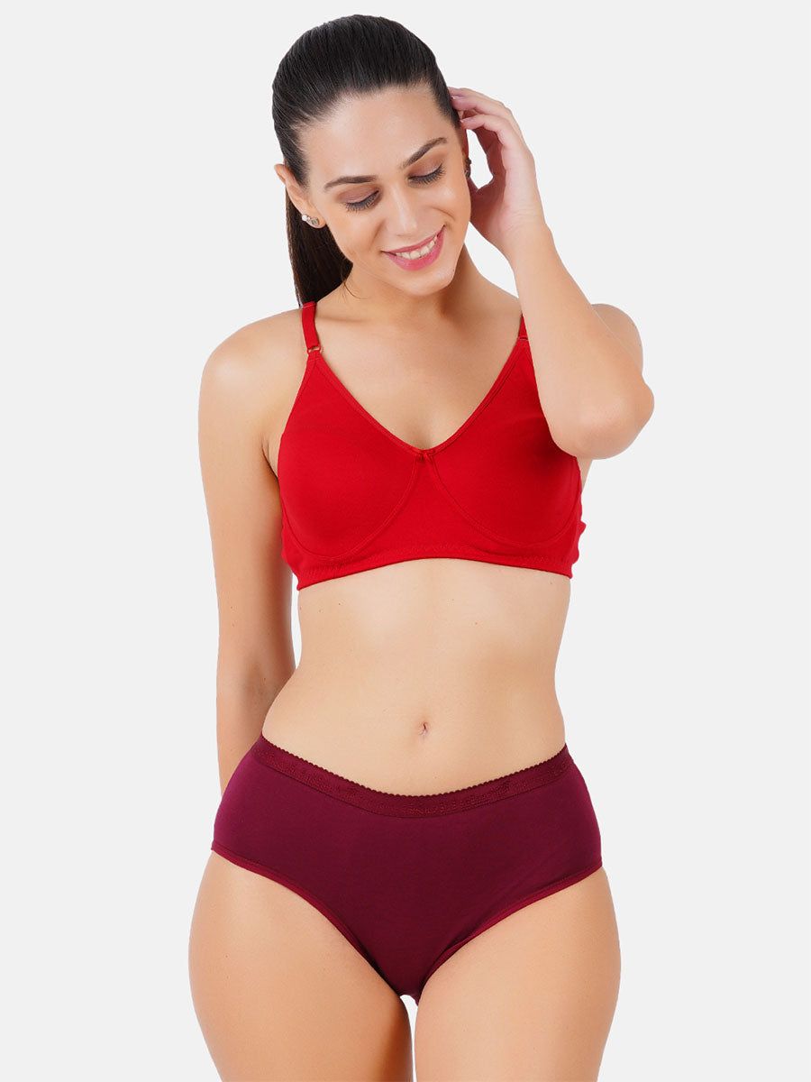 Women 100% Combed Cotton Assorted Plain Panties Only U (3 Pcs Pack) image 4