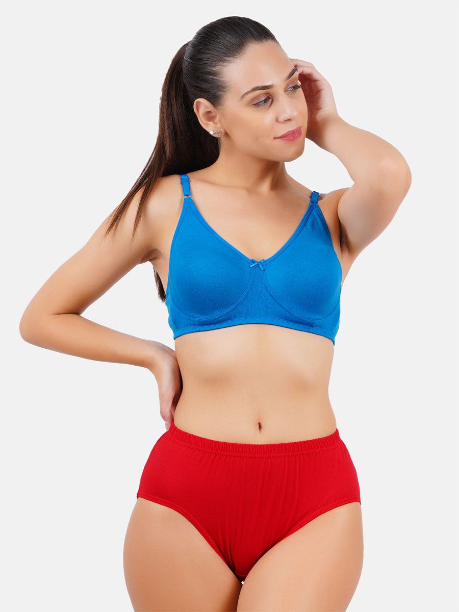 Women 100% Combed Cotton Assorted Plain Panties Teekay (3 Pcs Pack) image 2