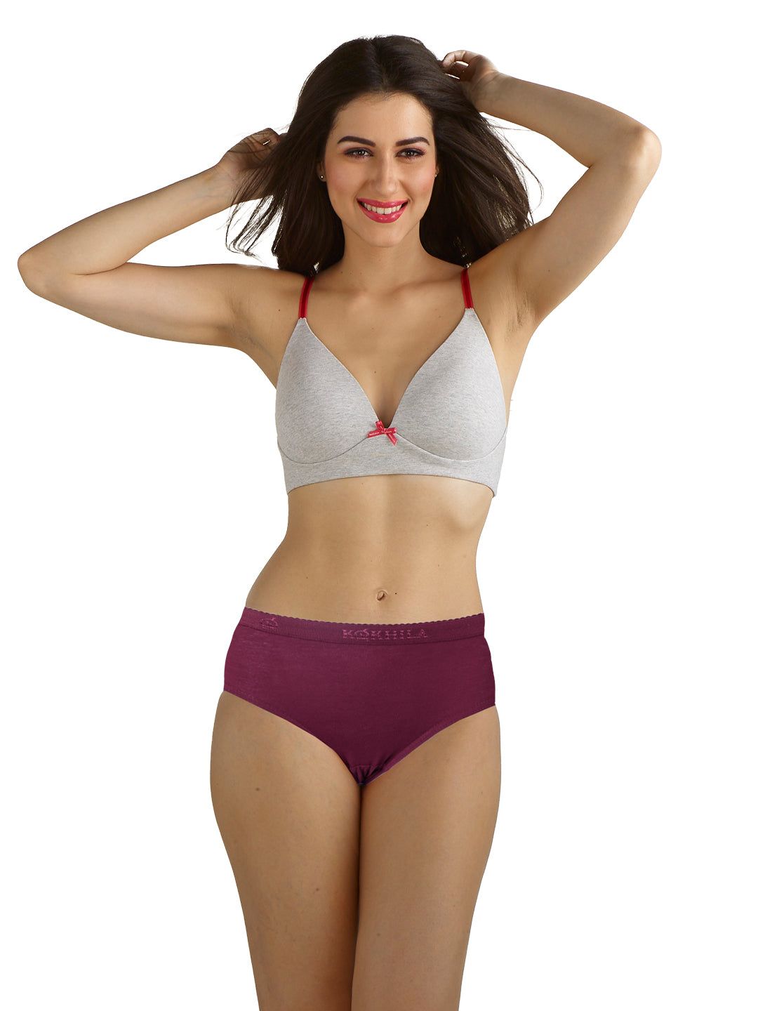 Women 100% Combed Cotton Assorted Plain Panties Lyca (PACK Of 4)