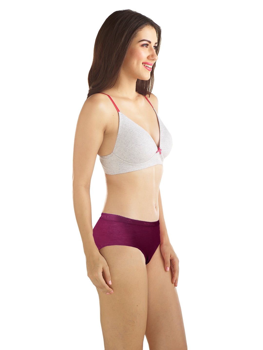 Women 100% Combed Cotton Assorted Plain Panties Lyca (PACK Of 4) image 4