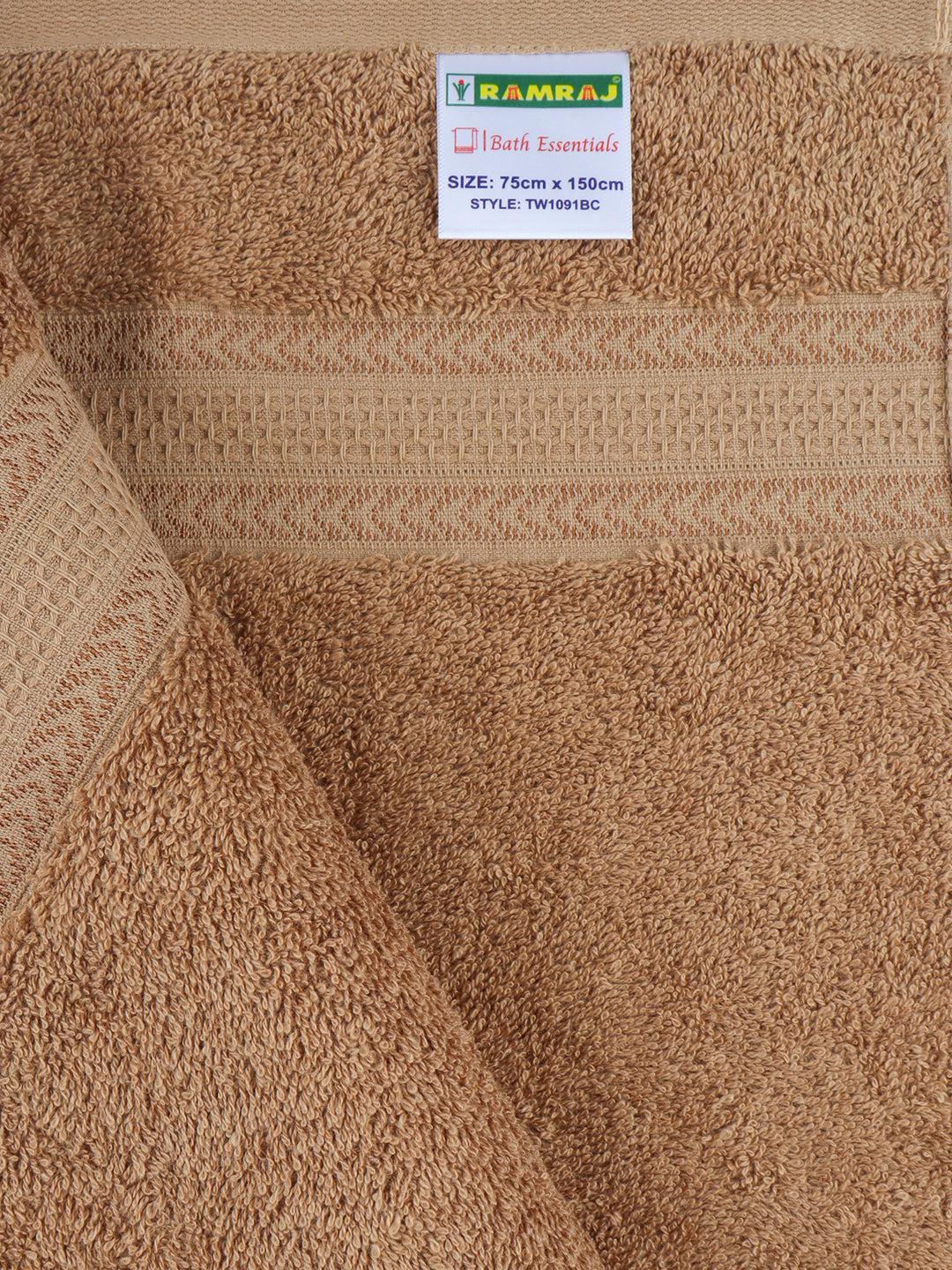 Bamboo Cotton Terry Bath Towel Brown Bc8 image 2