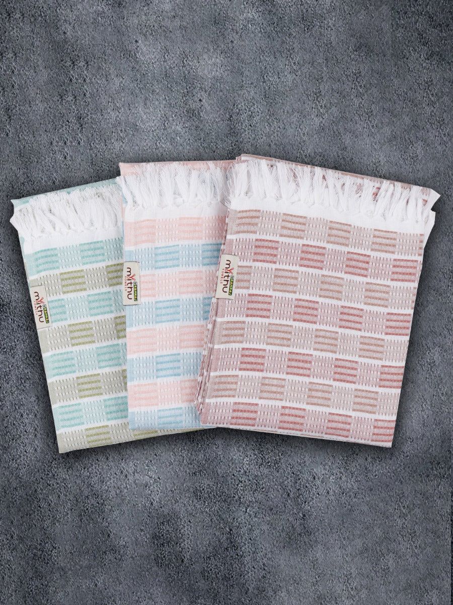 100% Cotton Checked Bath Towel Signature Pack Of 2 1108 image 2