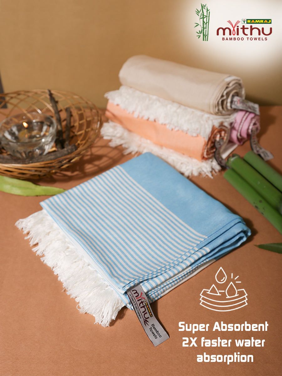Ultra Soft & Quick Absorbent Bamboo Assorted Colours Bath Towel (SIZE 0.83M X 1.6M) image 2