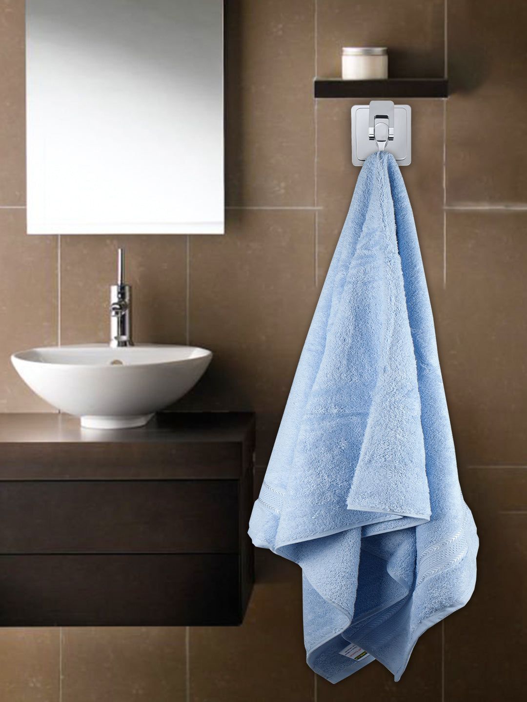 Bamboo Cotton Terry Bath Towel Blue Bc6 image 3