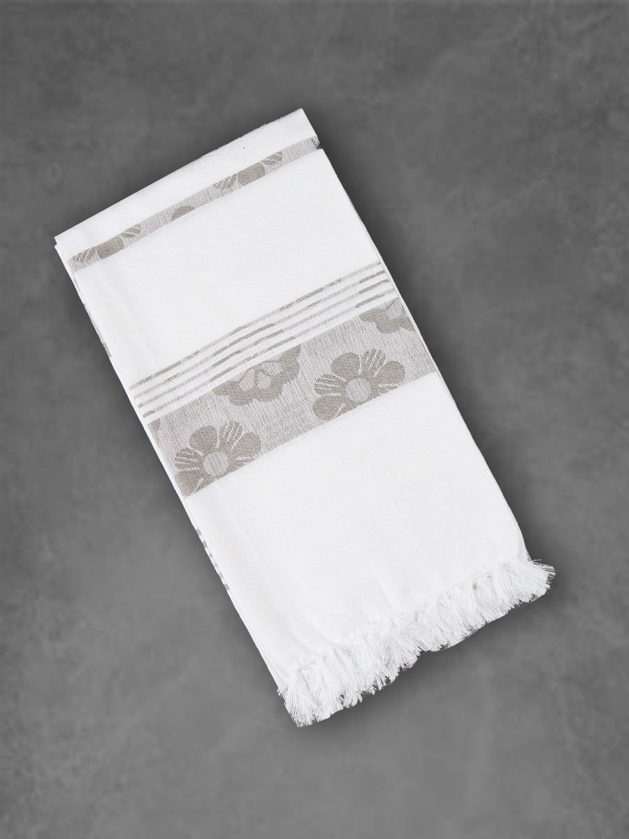 100% Cotton Self Designed Bath Towel Signature Pack Of 2 1058 image 3