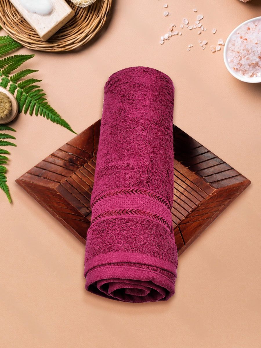 Bamboo Cotton Terry Bath Towel Purple Bc5 image 3