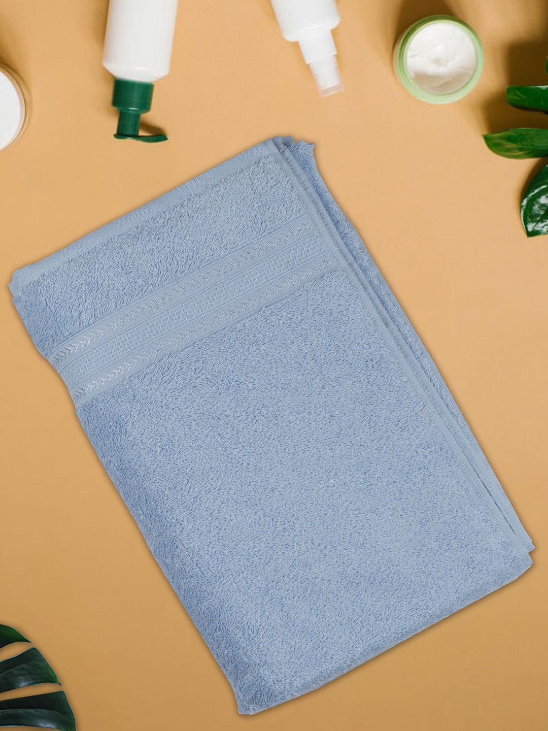 Bamboo Cotton Terry Bath Towel Blue Bc6 image 4