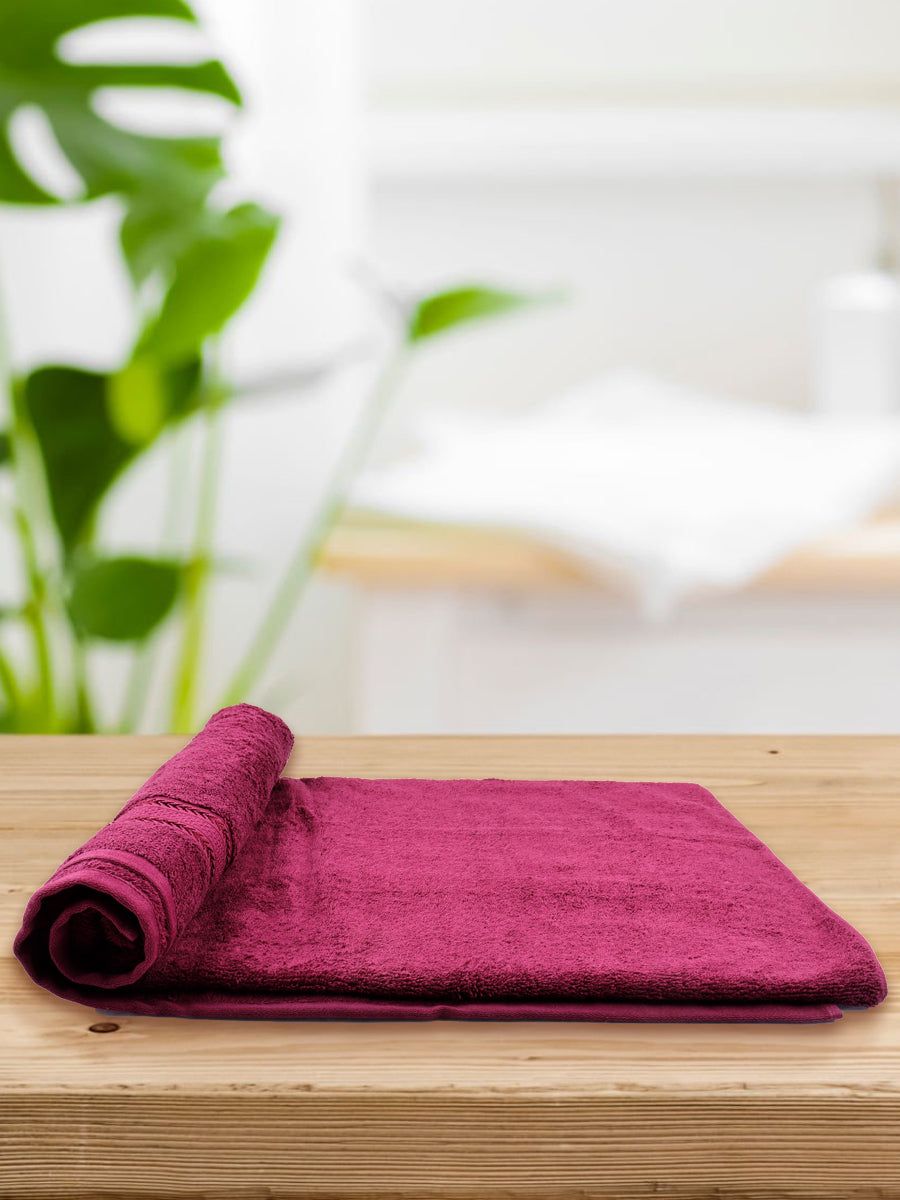 Bamboo Cotton Terry Bath Towel Purple Bc5 image 4