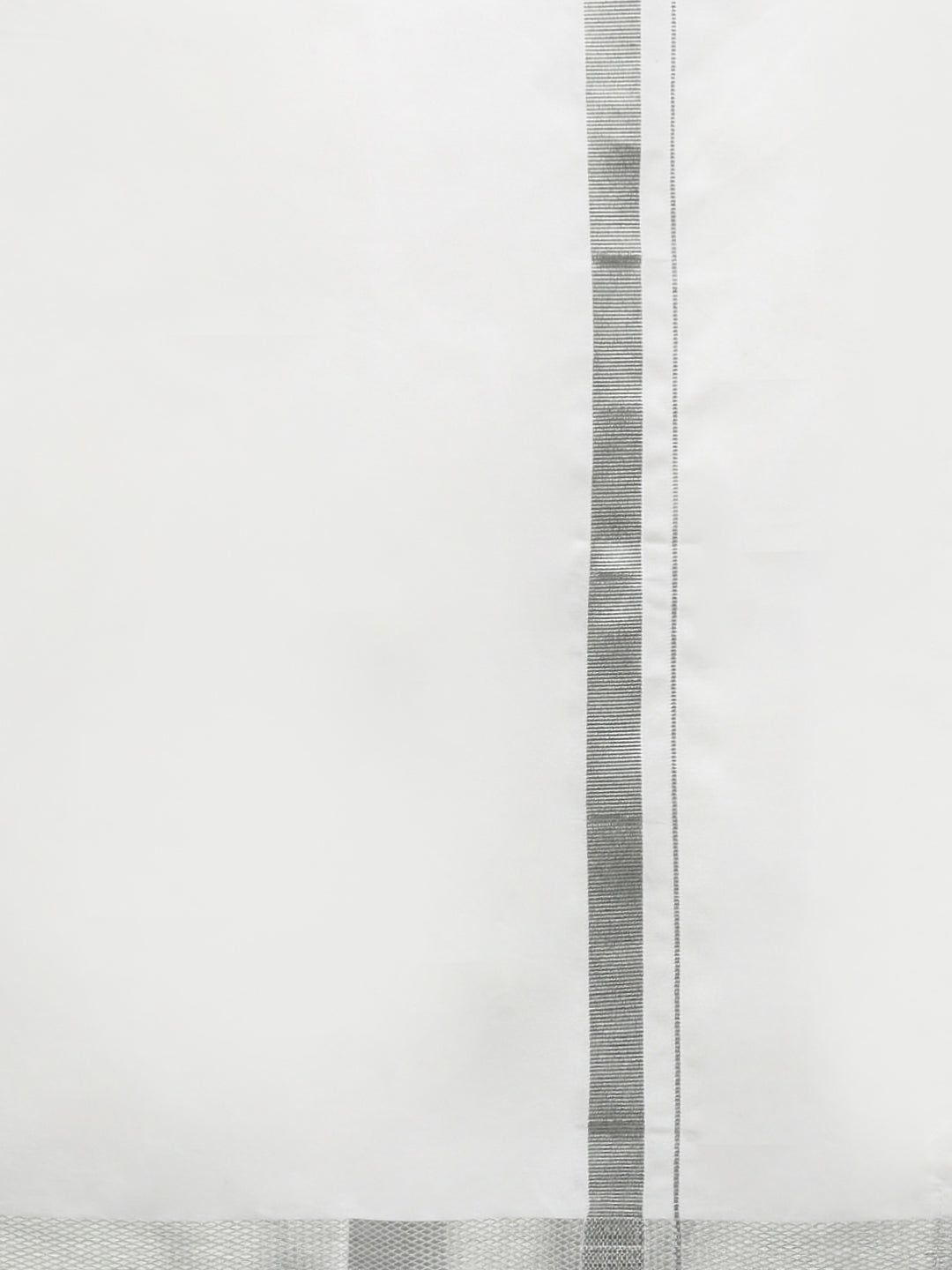 Men Cotton Blend Double Layer White Dhoti With Silver Jari Border Statesman image 5