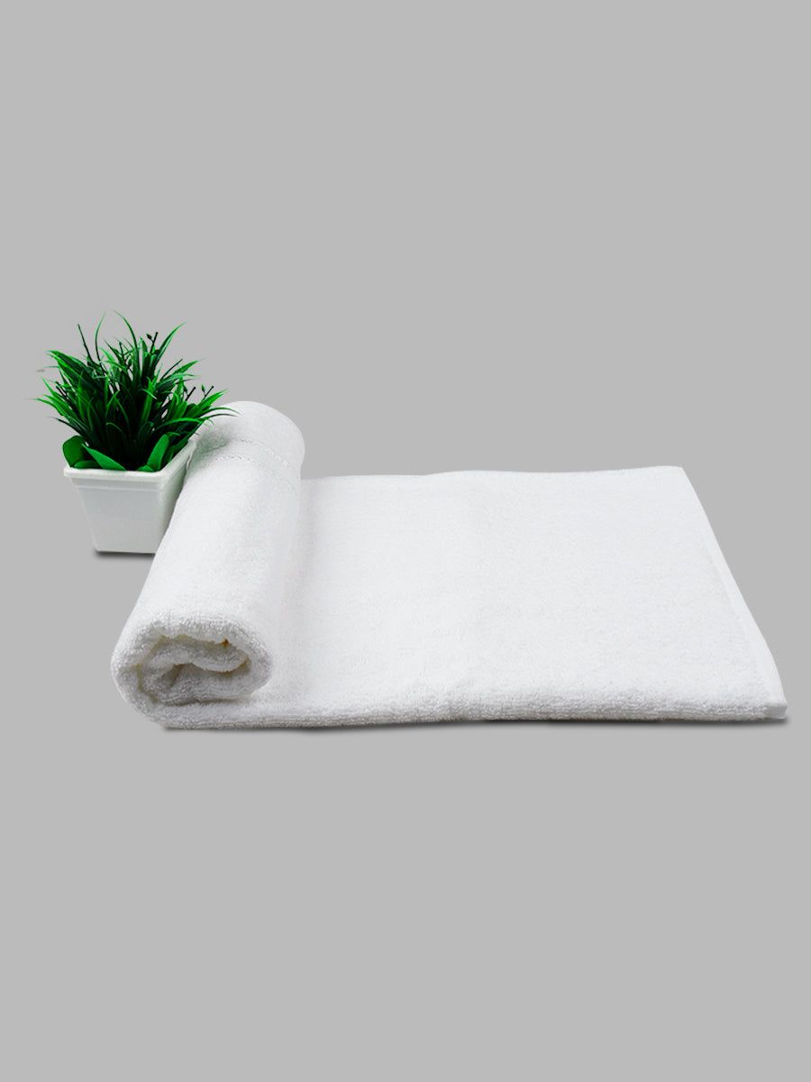 Bamboo Cotton Terry Bath Towel White Bw image 5