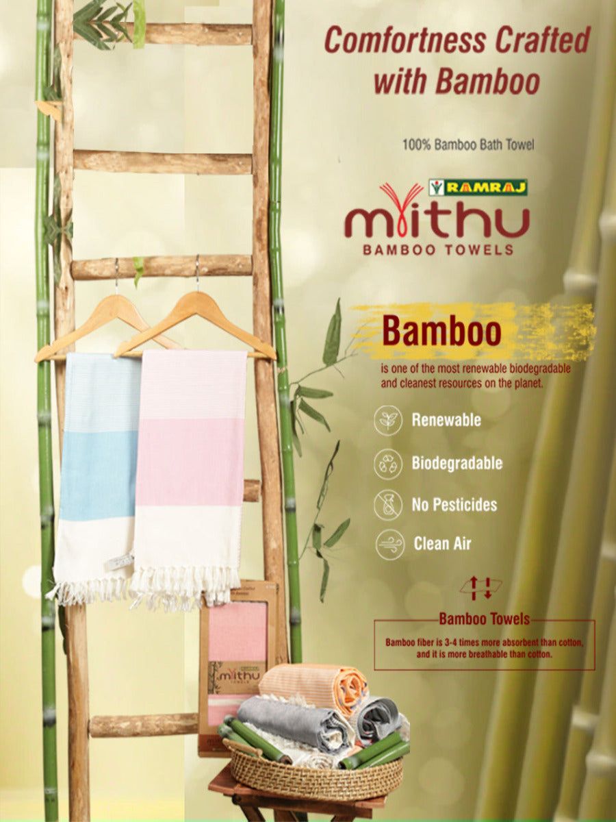 Ultra Soft & Quick Absorbent Bamboo Assorted Colours Bath Towel (SIZE 0.83M X 1.6M) image 5