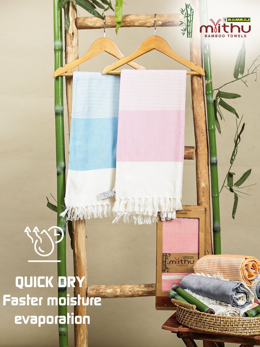 Ultra Soft & Quick Absorbent Bamboo Assorted Colours Bath Towel (SIZE 0.90MX1.80M) image 5