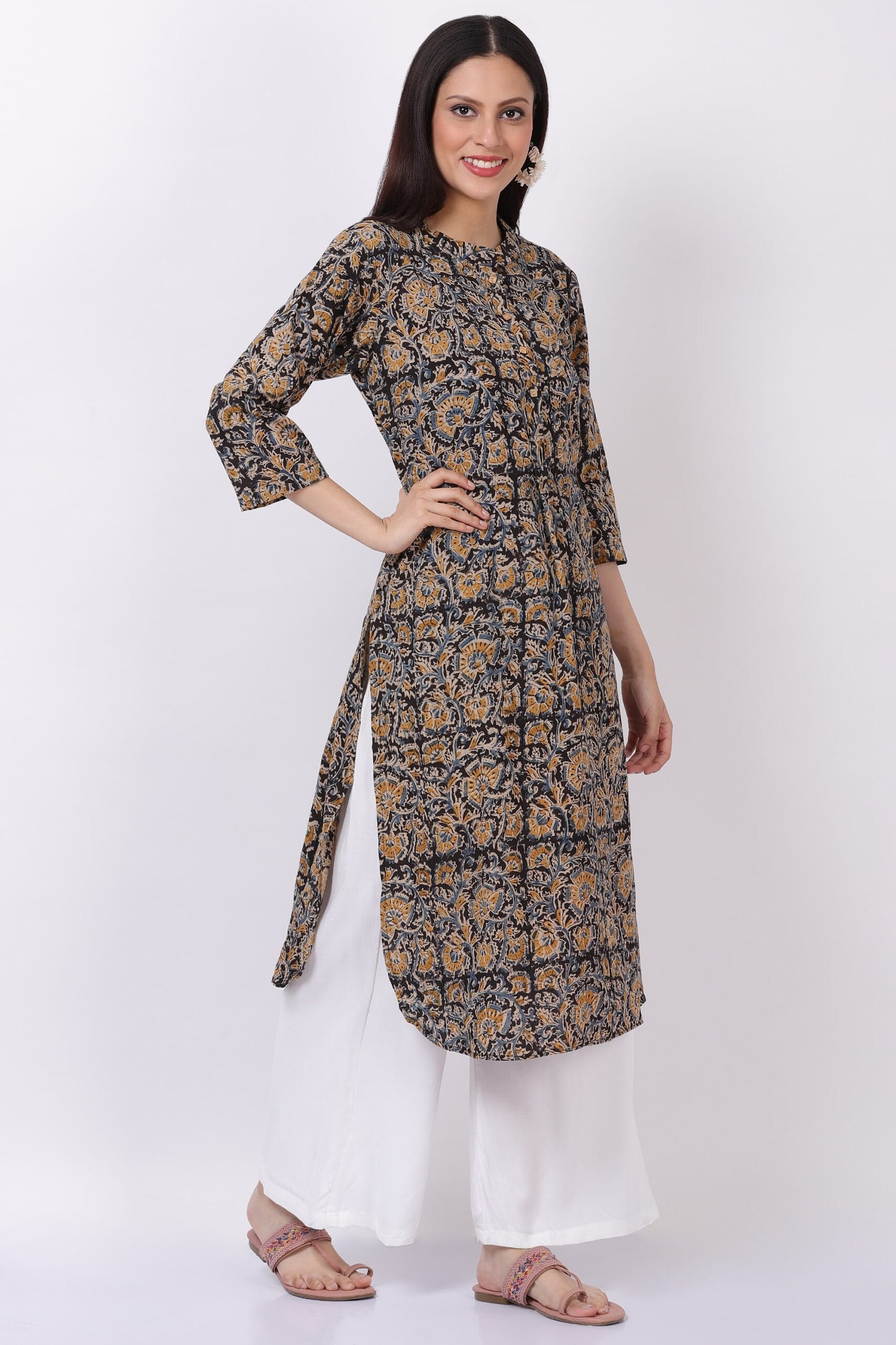 Cotton Kalamkari Kurti With Palazzo