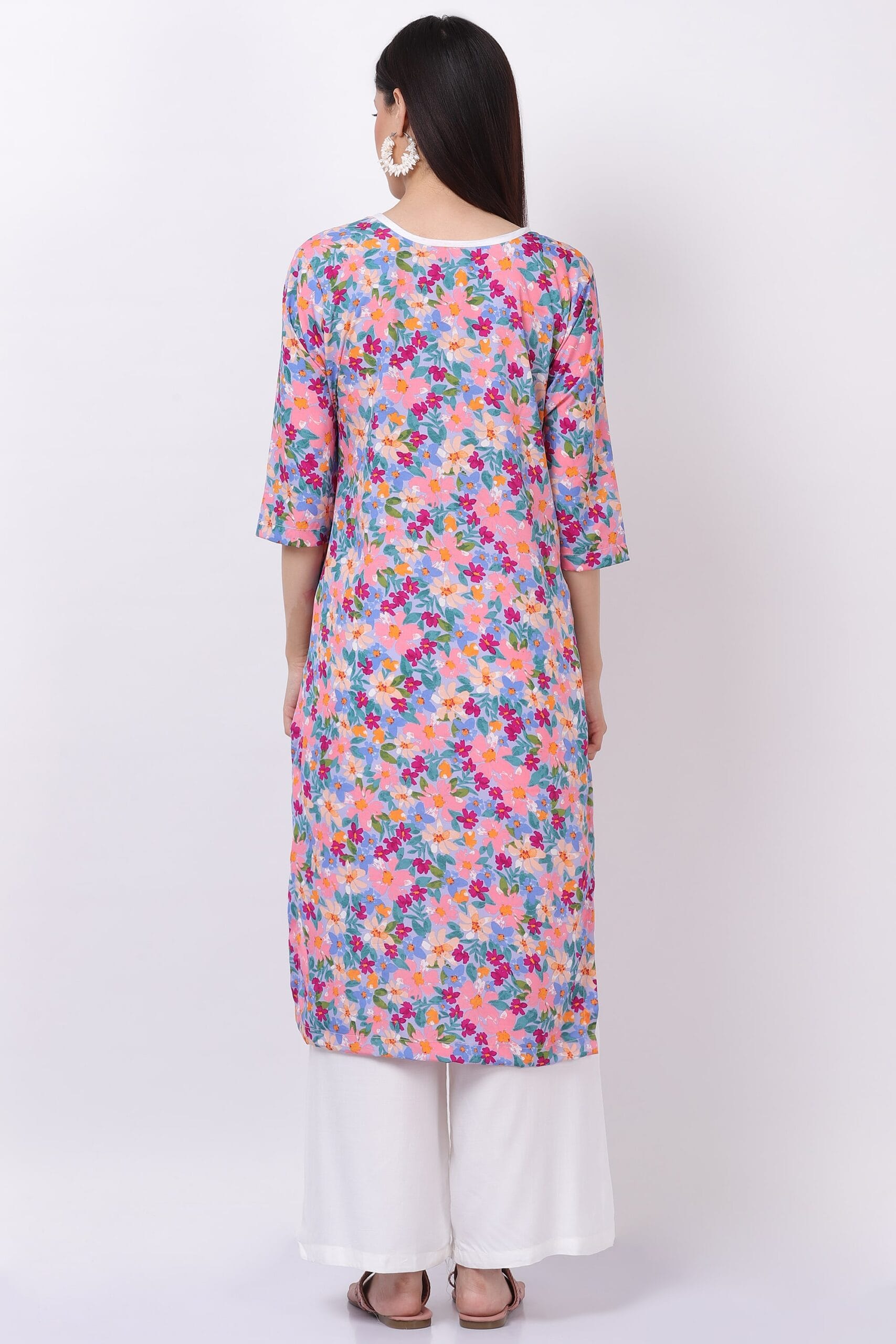 Floral Print Kurti Set With Palazzo image 2