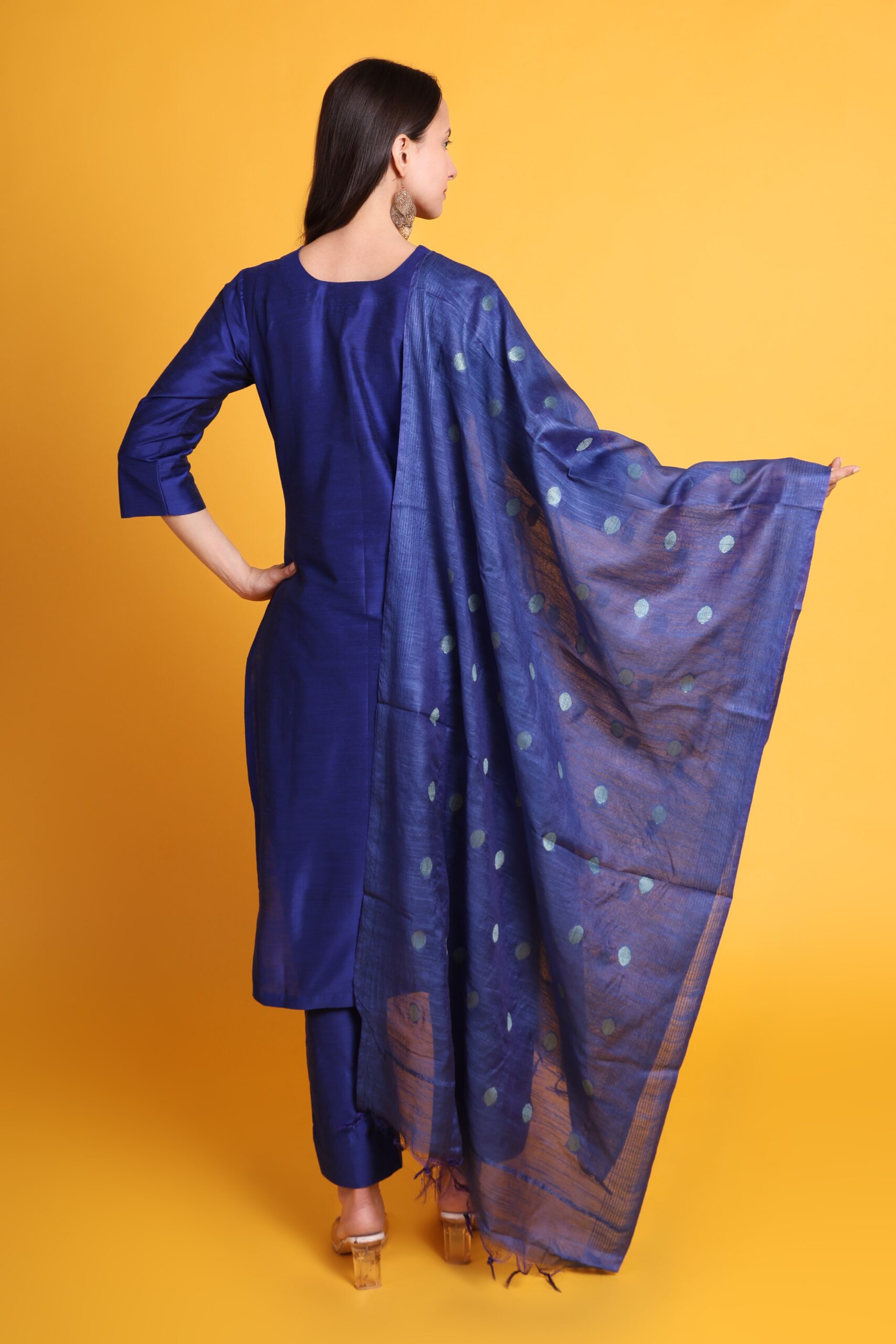 Silk Kurta Set With Silk Dupatta And Handwork image 2