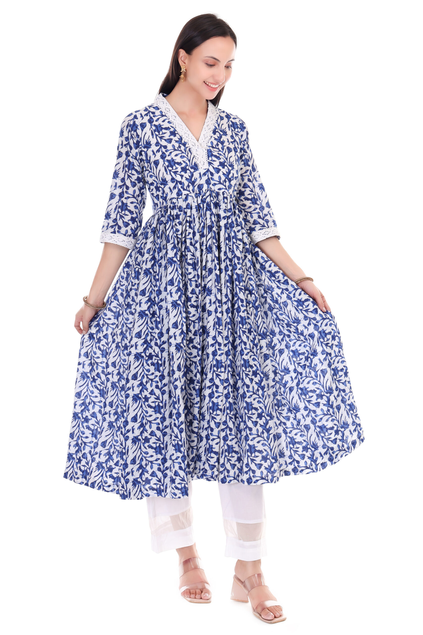 Handblock Anarkali Set Handblock Anarkali Set image 2