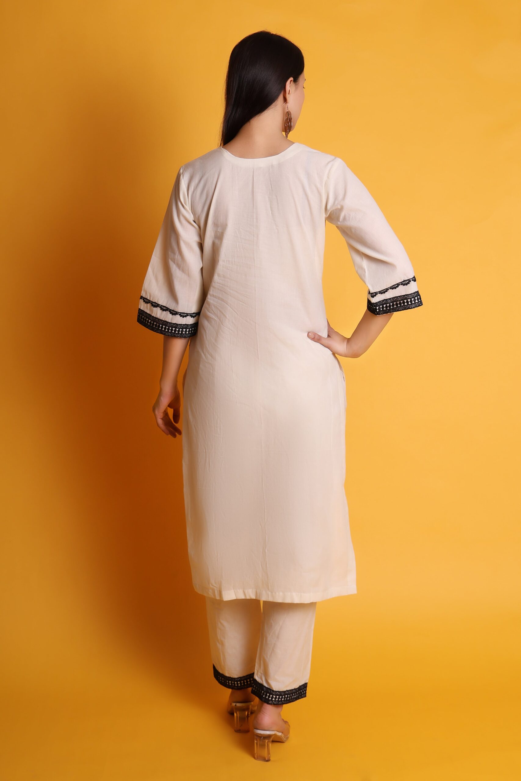 Cora Cotton Lace Work Kurta Set image 2