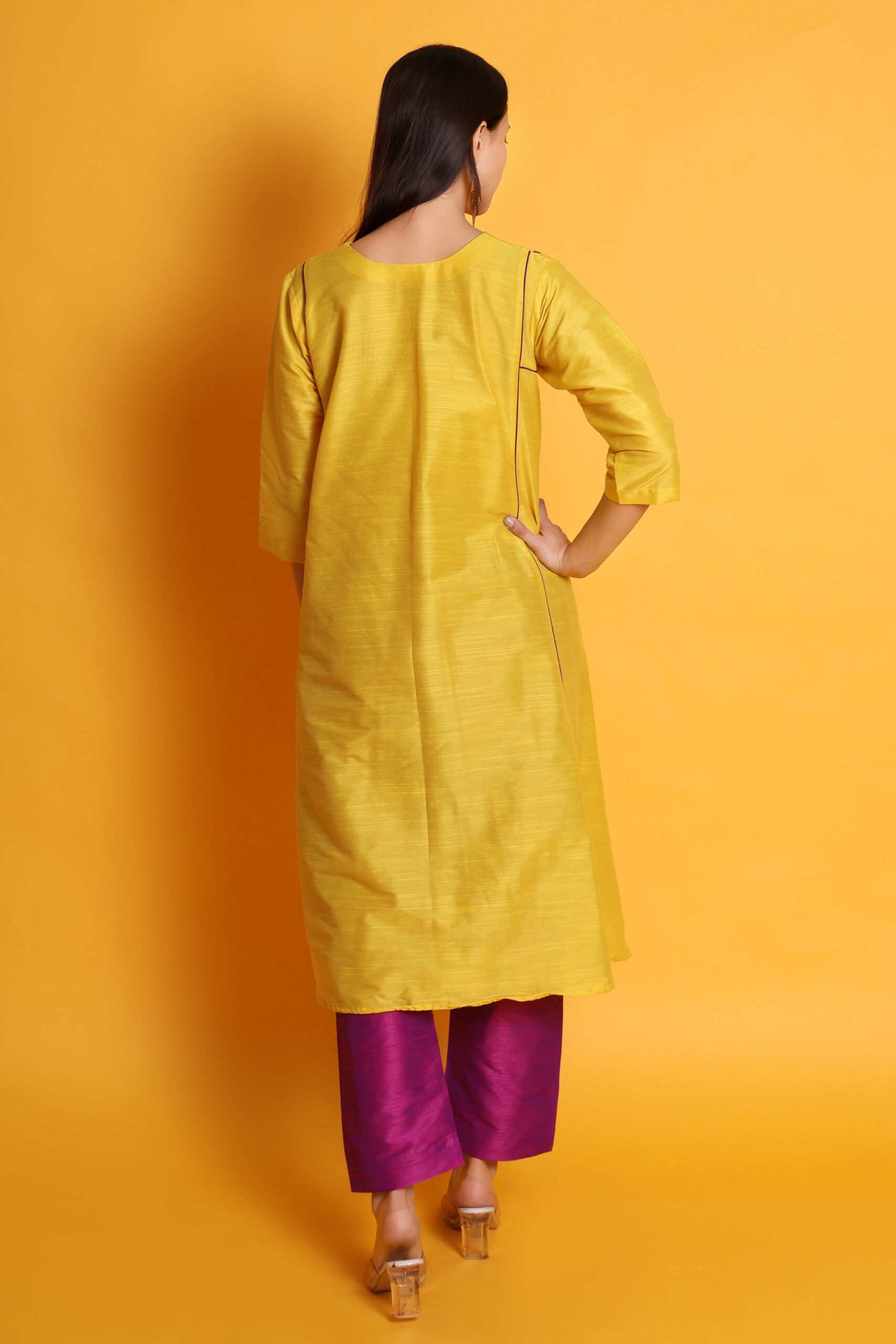 Silk A-line Kurta Set image 2