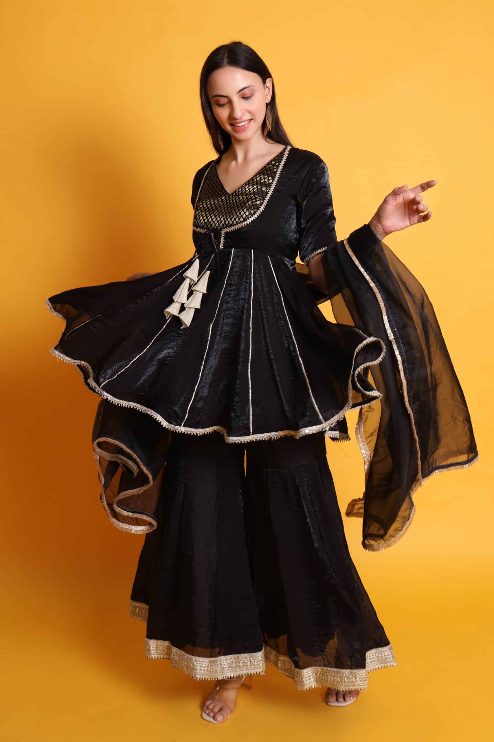 Tissue Organza Sharara Set With Organza Dupatta