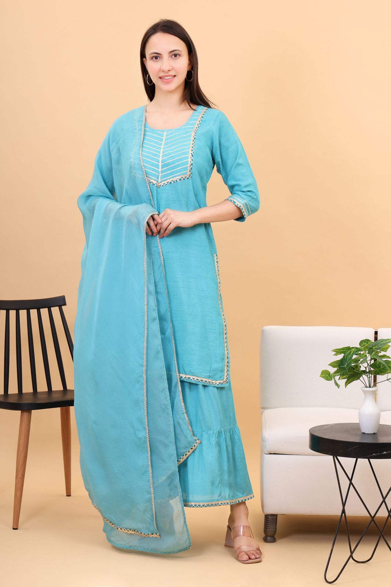 Dola Silk Kurta Set With Dupatta