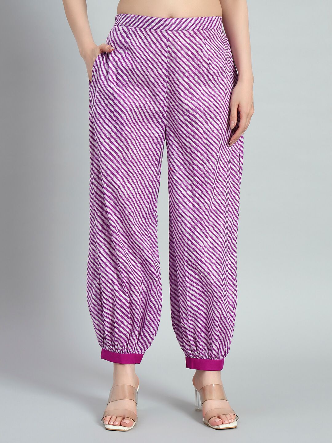 Plain Kurta With Leheria Afghani Salwar image 3