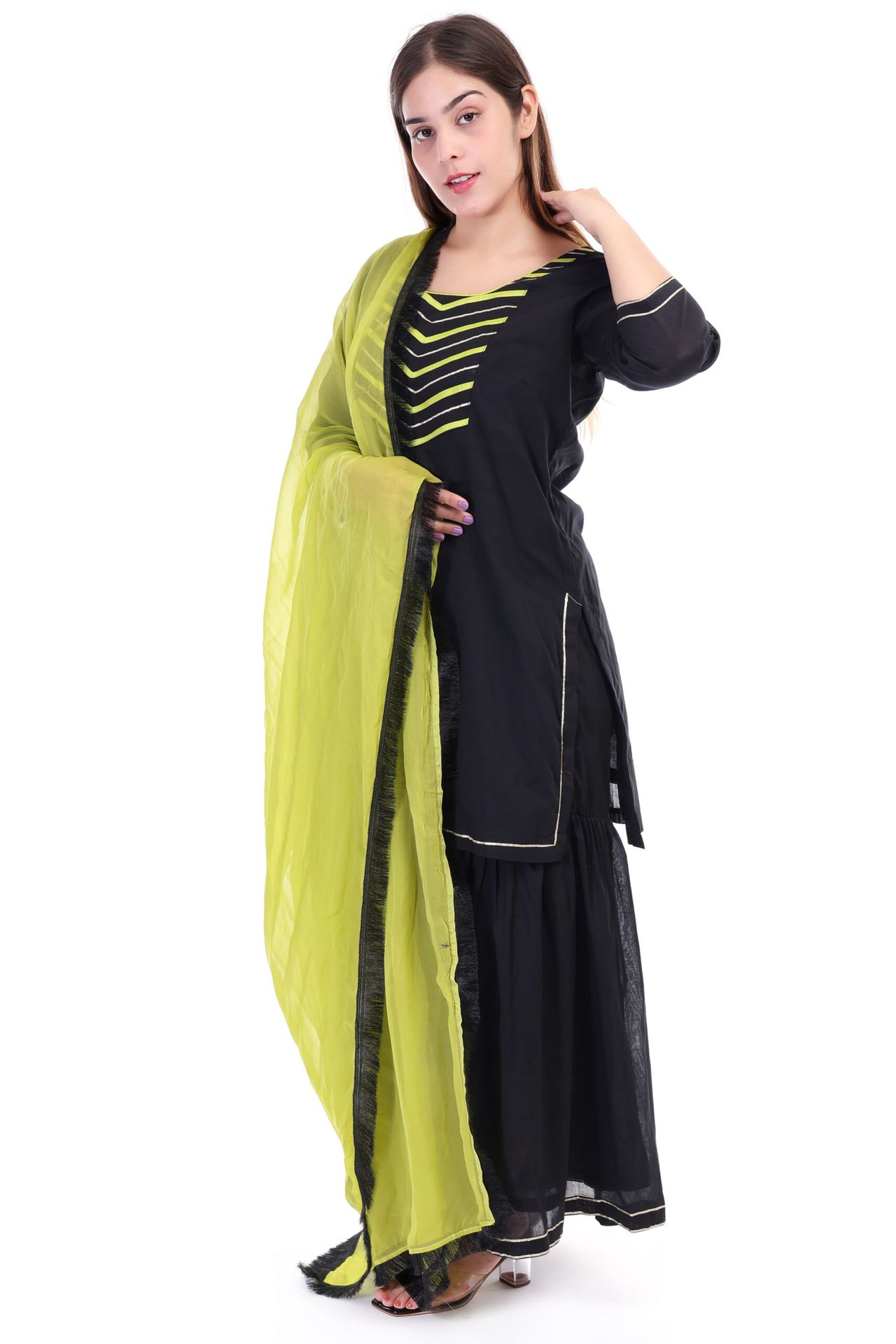 Cotton Sharara Set With Dupatta