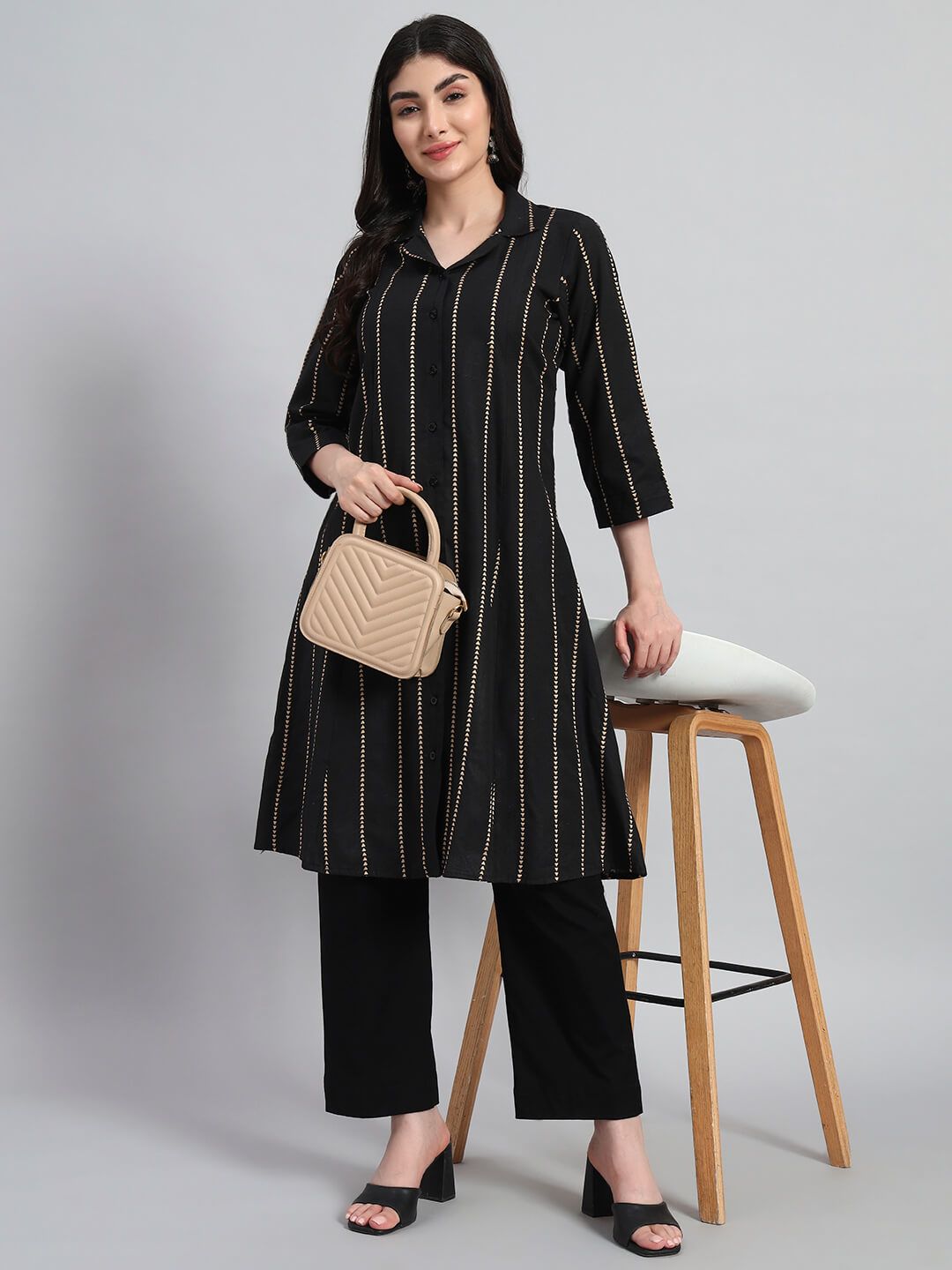 Cotton A-line Kurta Set