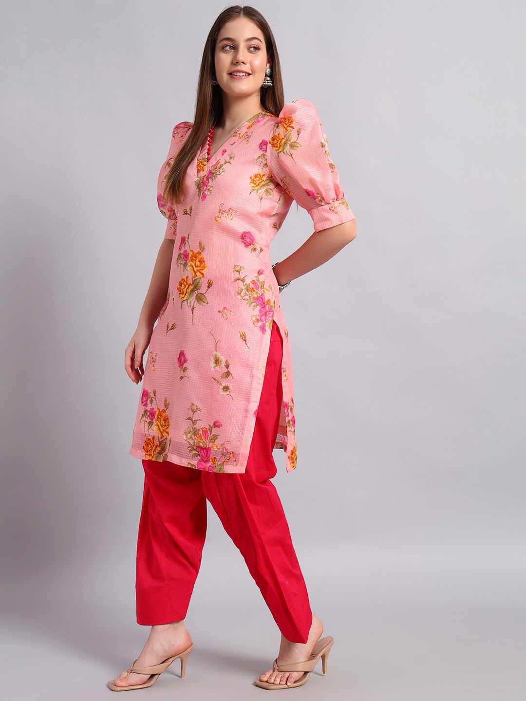 Kotadoria Floral Print Kurta Salwar Set