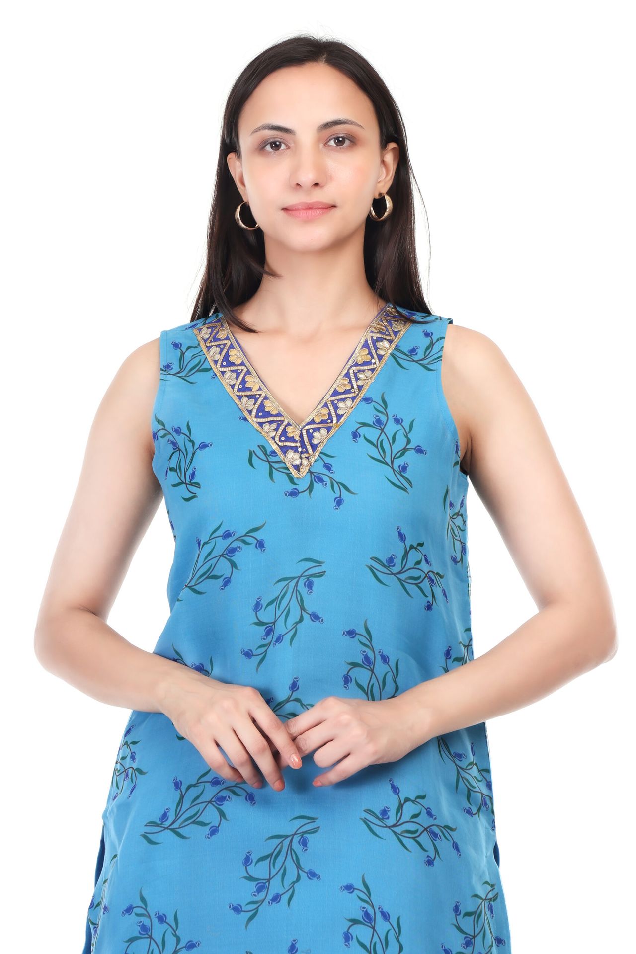 Orgenzza Sleeveless Kurta With Sharara Pant image 2