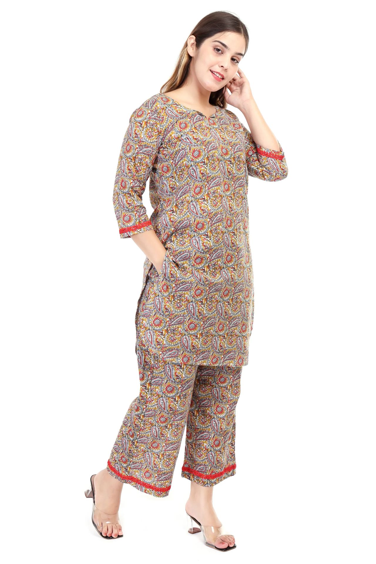 Handblock Print Cotton Coord Set image 2