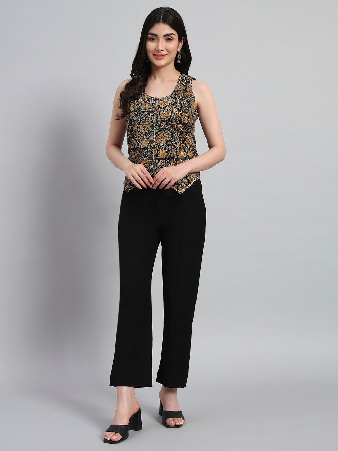 Cotton Kalamkari Basket Top With Pant - Shopdibz