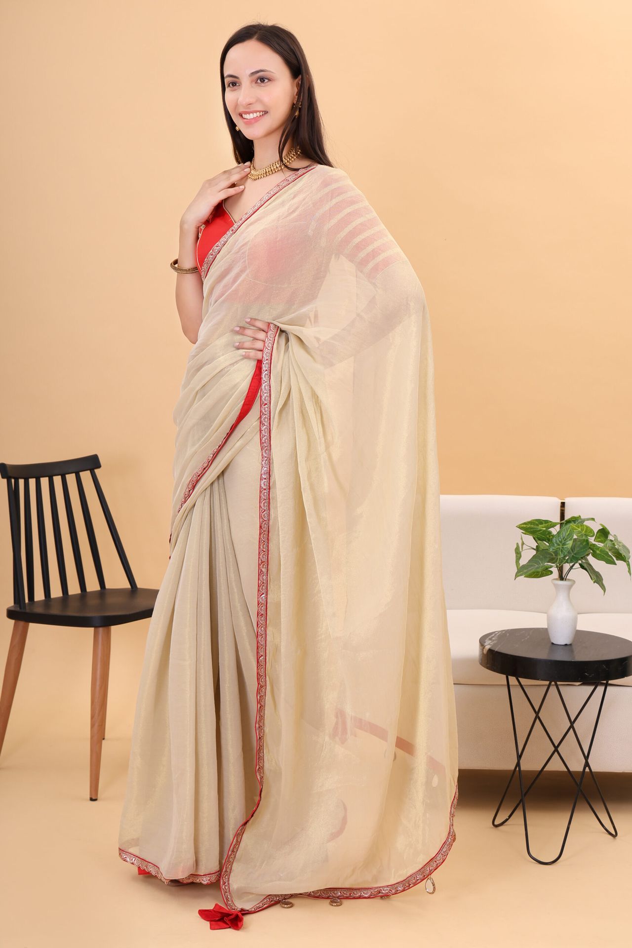 Tissue Silk Saree With Silk Blouse
