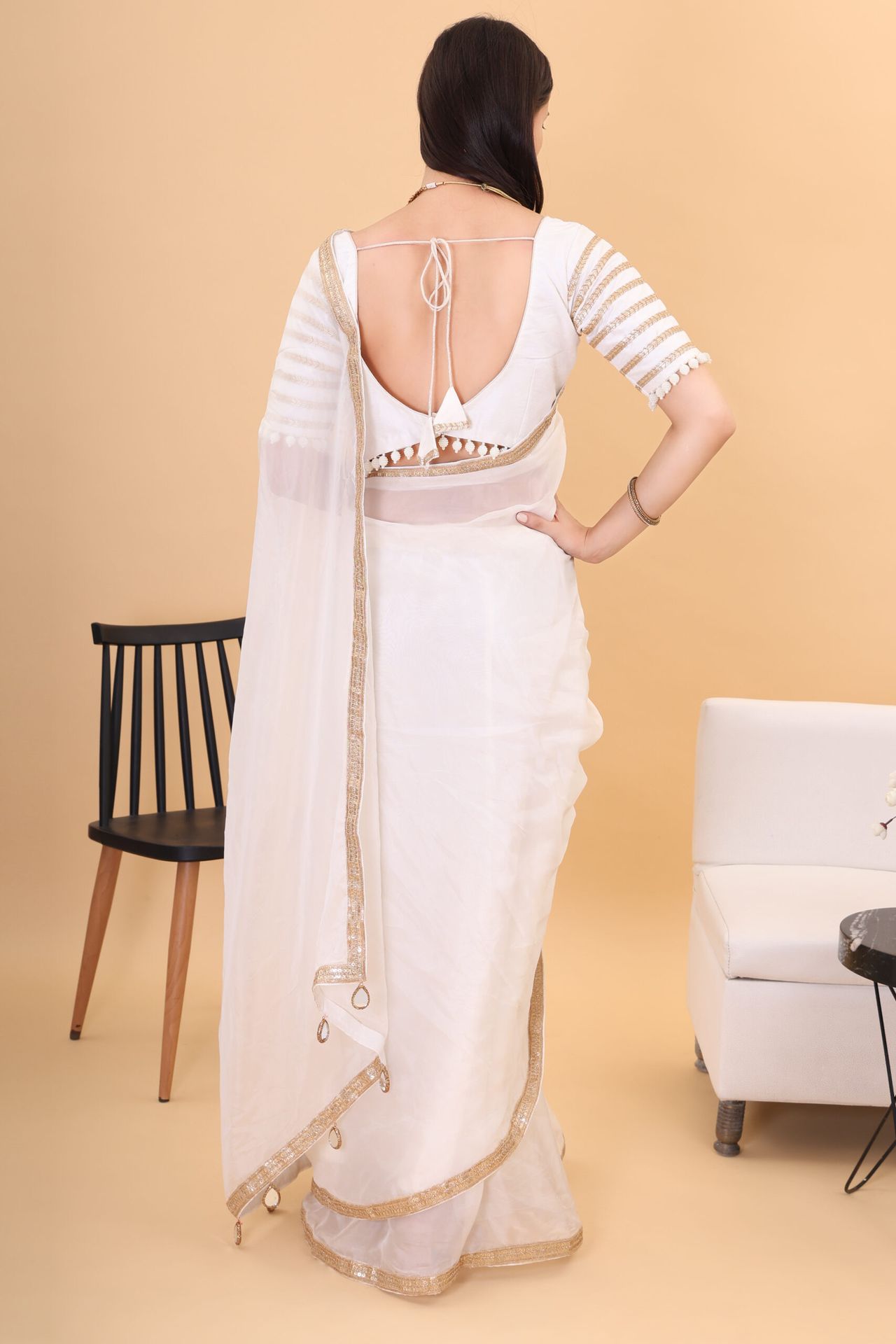 Orgenzza Saree With Silk Padded Blouse image 2