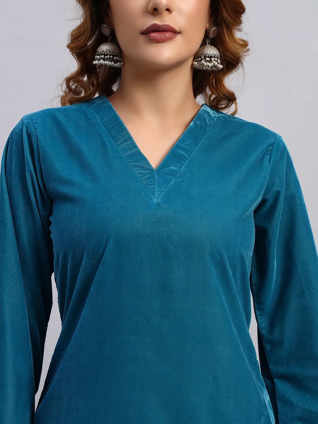 Sky Blue Velvet Coord Set image 6