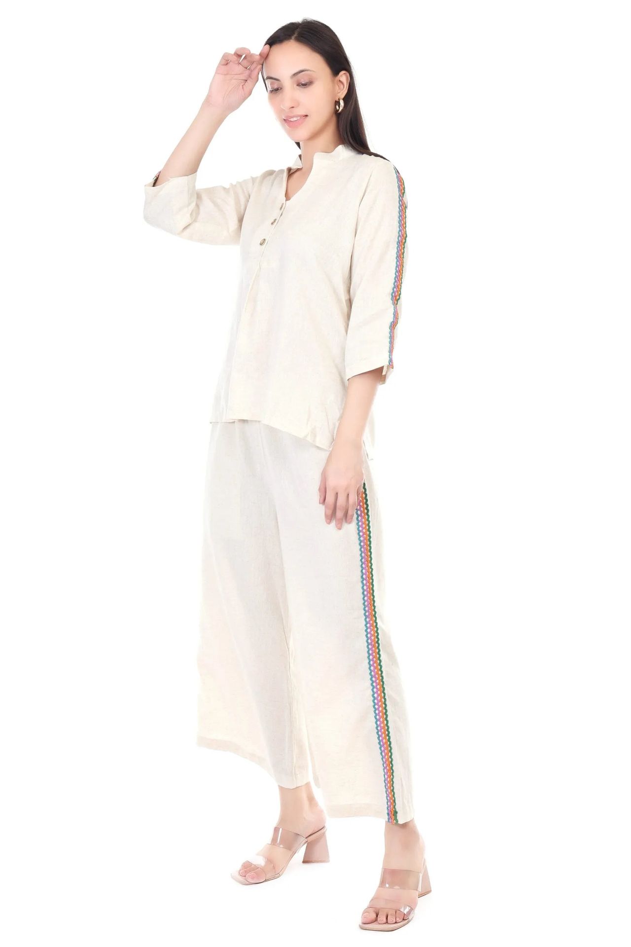 Flex Cotton Coord Set With Chicken Lace image 2
