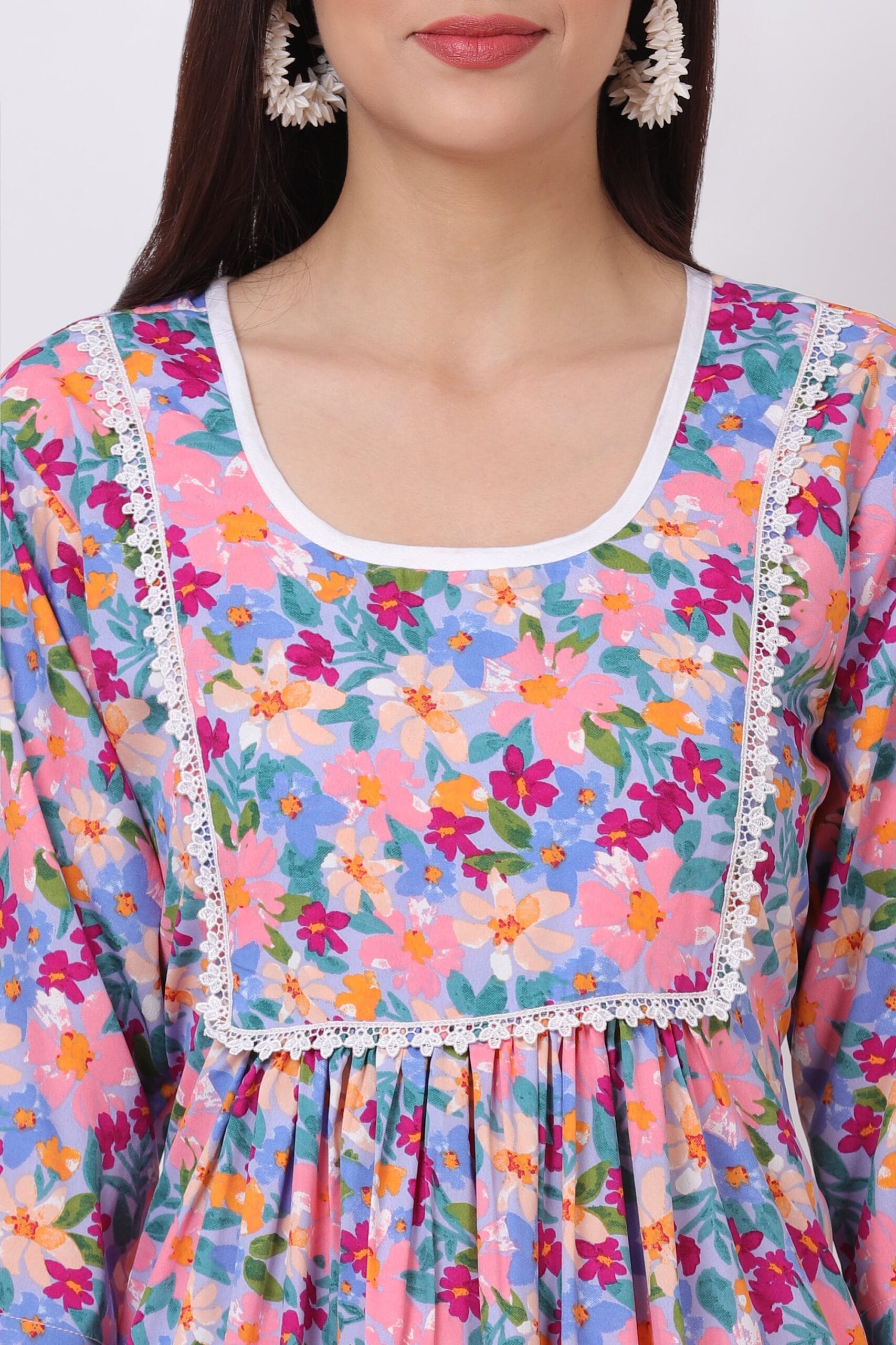 Floral Print Kurti Set With Palazzo image 5