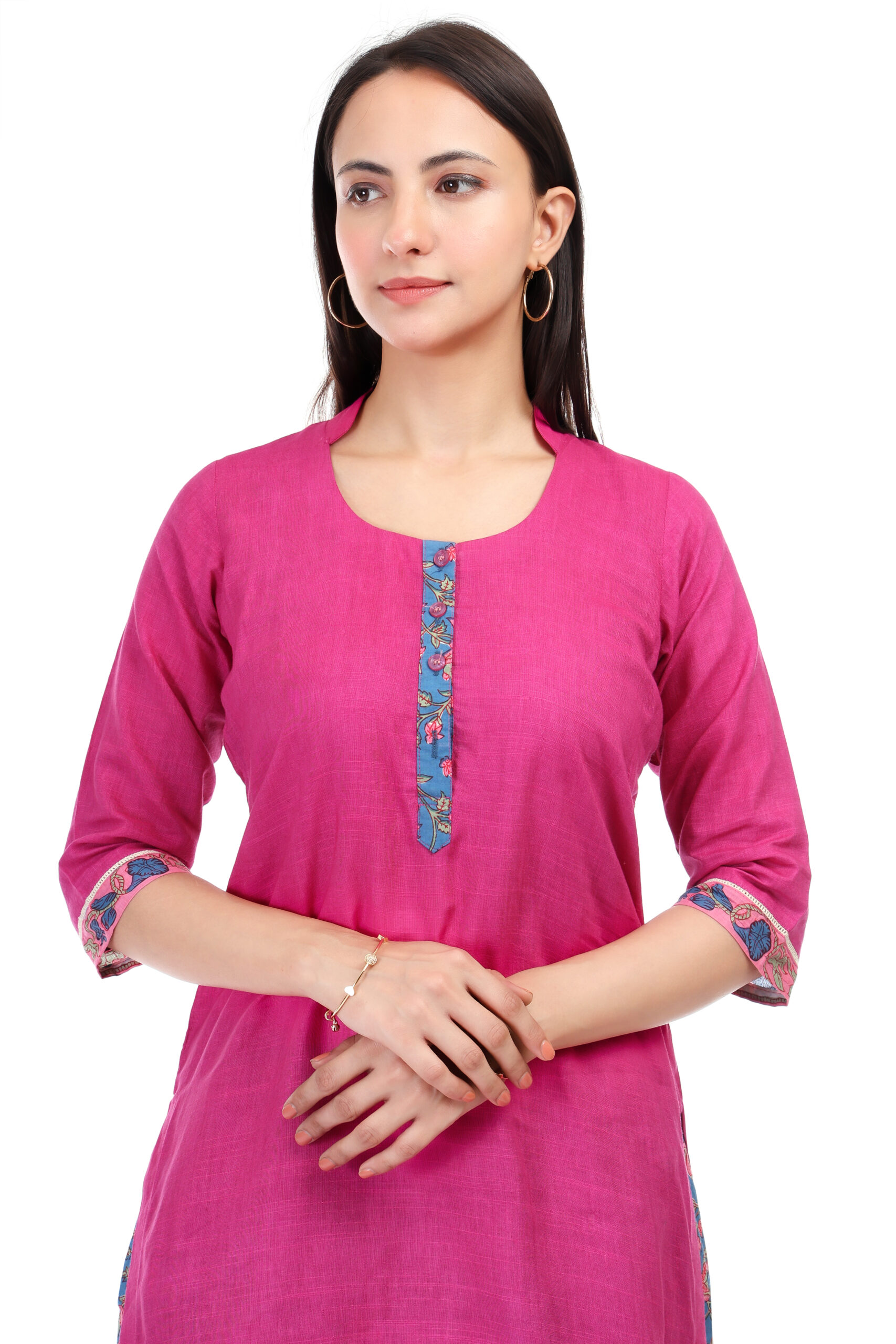 Cambric Cotton Kurta With Handblock Pant image 5