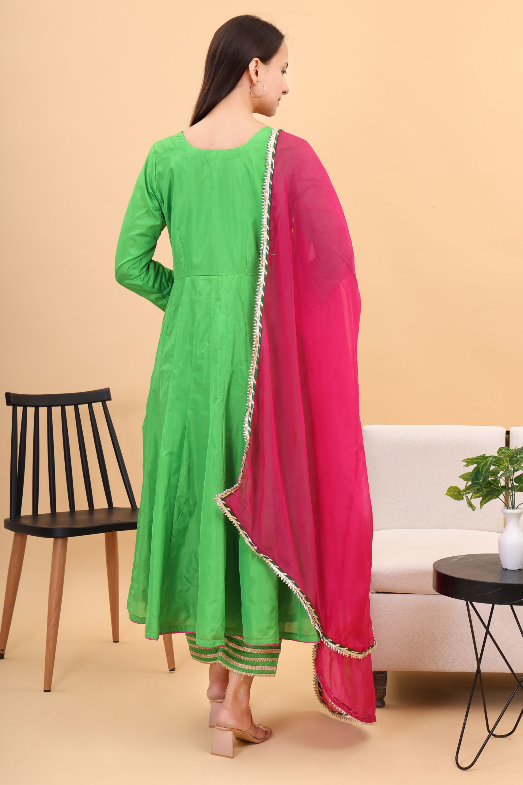 Silk Anarkali Set With Orgenzza Dupatta image 5