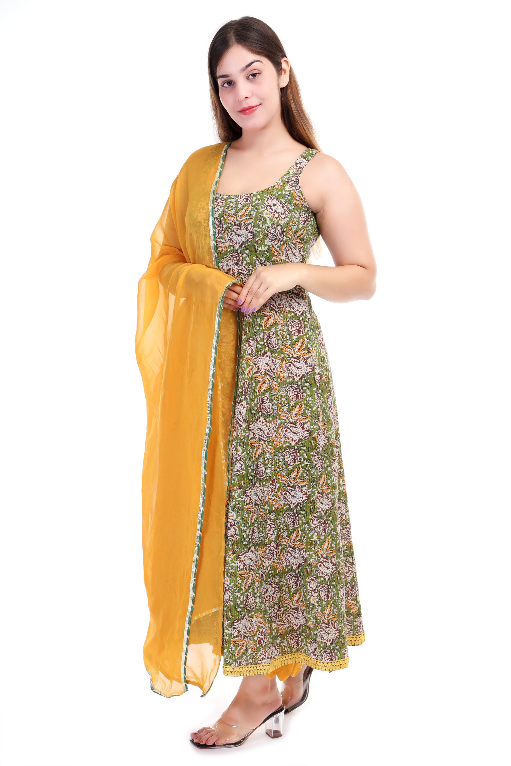 Handblock Print Cotton Anarkali image 3