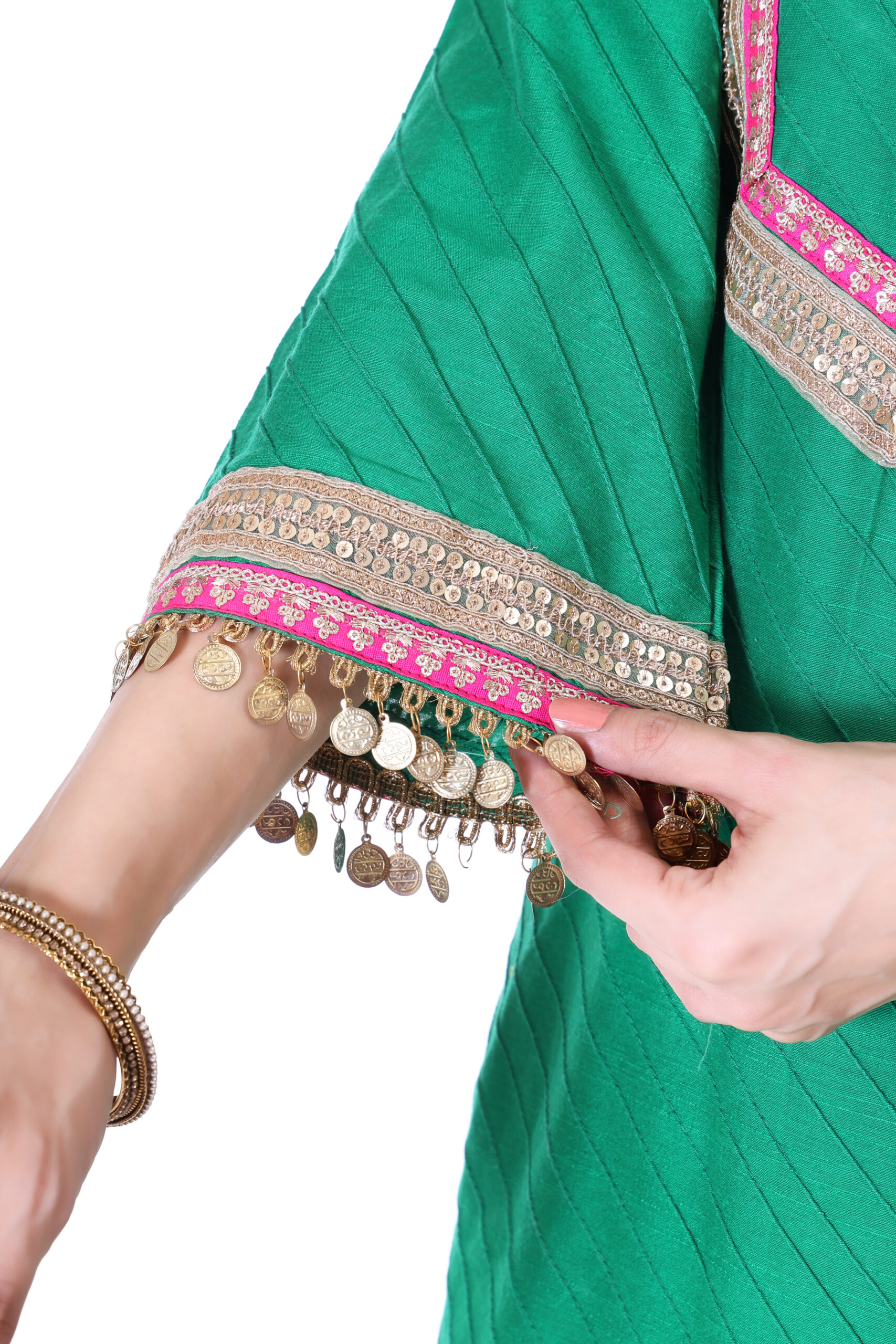Silk Pintuck Kurta With Salwar And Dupatta image 5