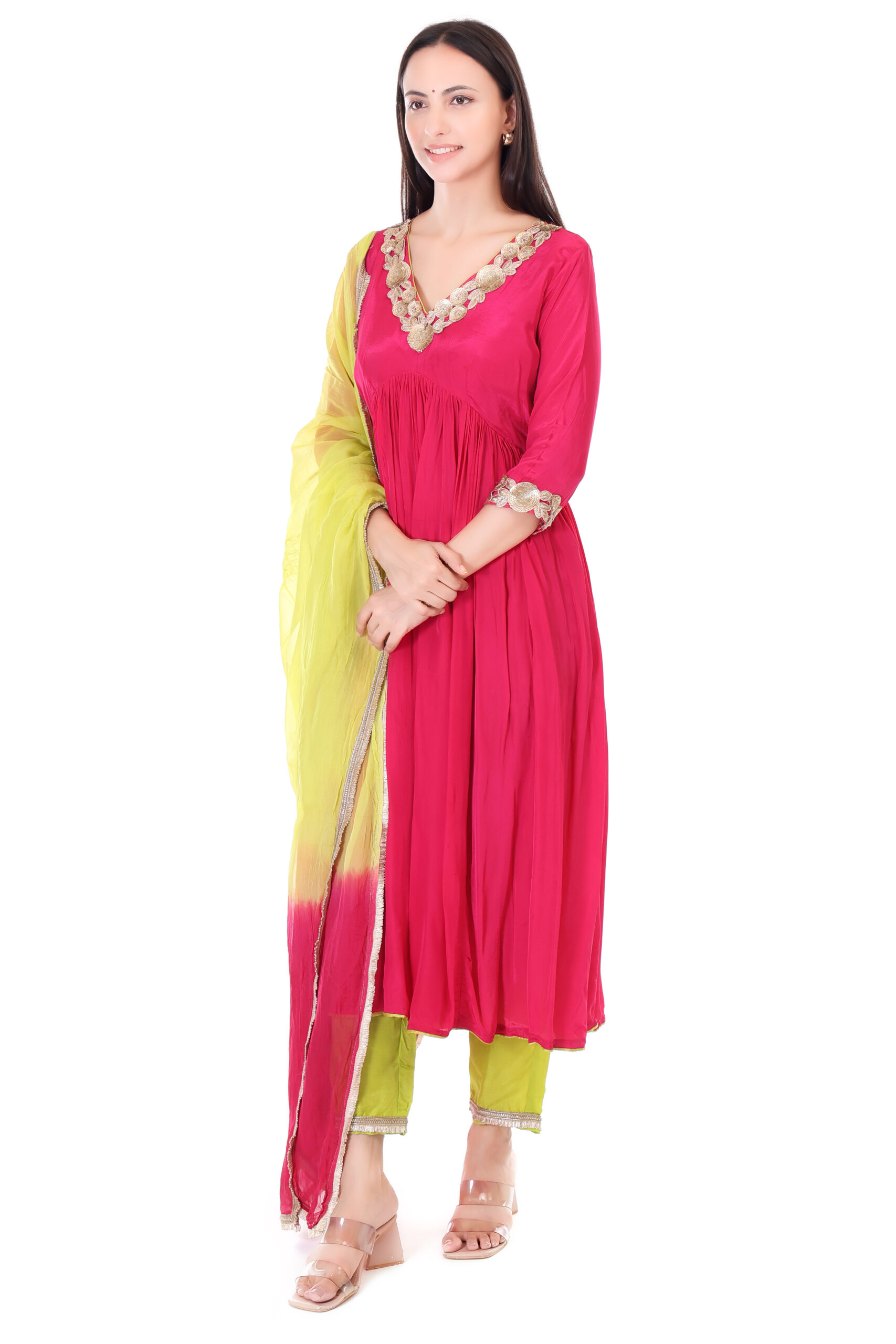 Crepe Anarkali With Orgenzza Dupatta image 3