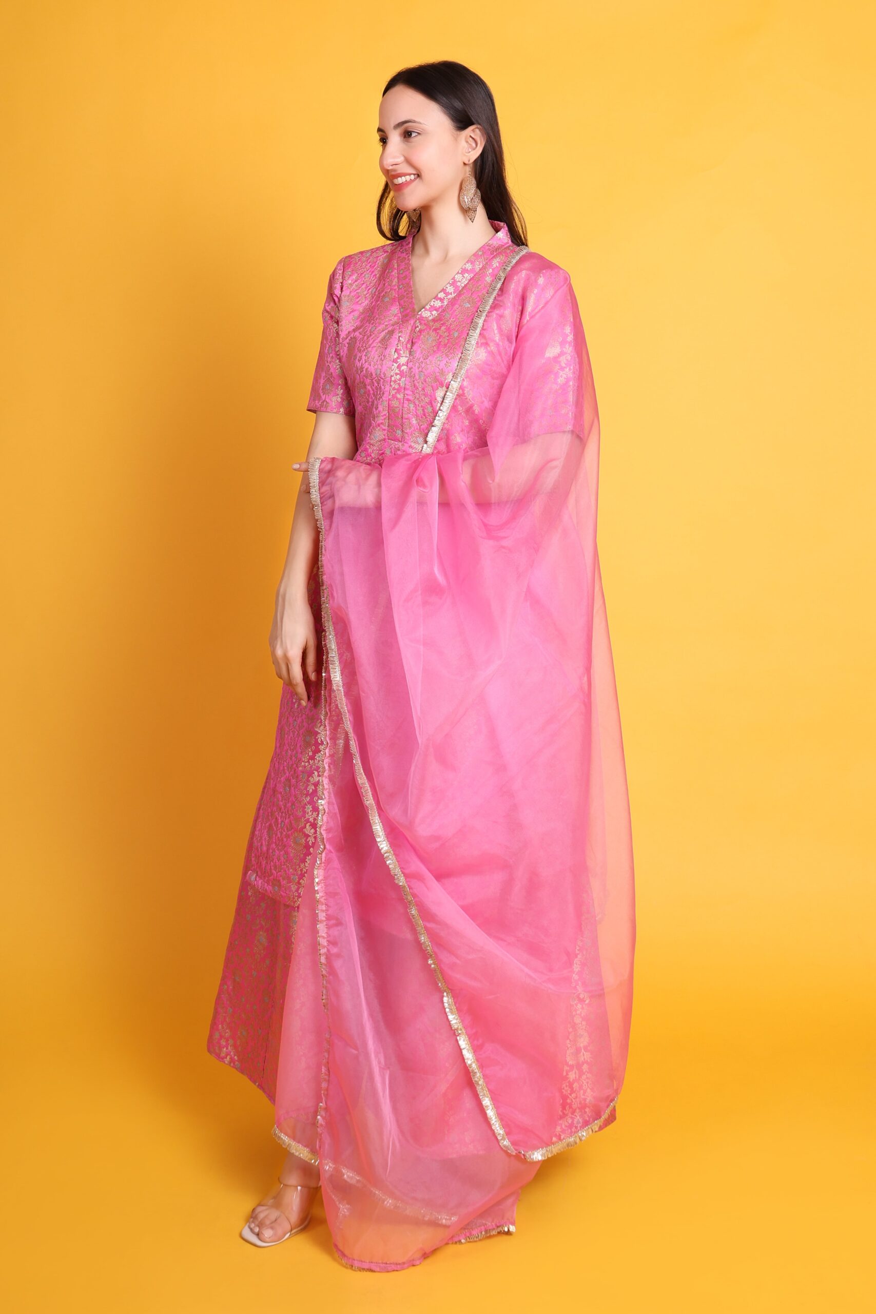 Banarasi Silk Kurta With Sharara image 3