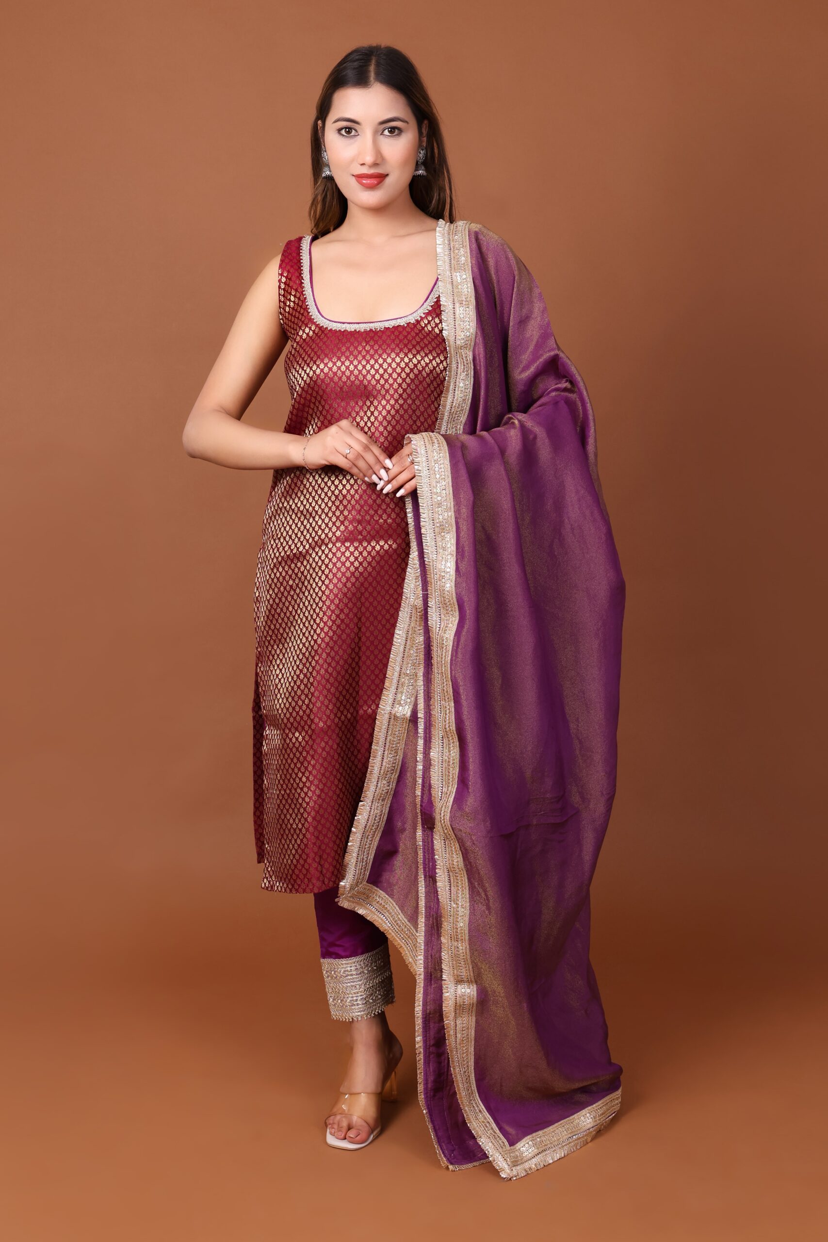 Banarasi Brocade Suit With Dupatta image 3