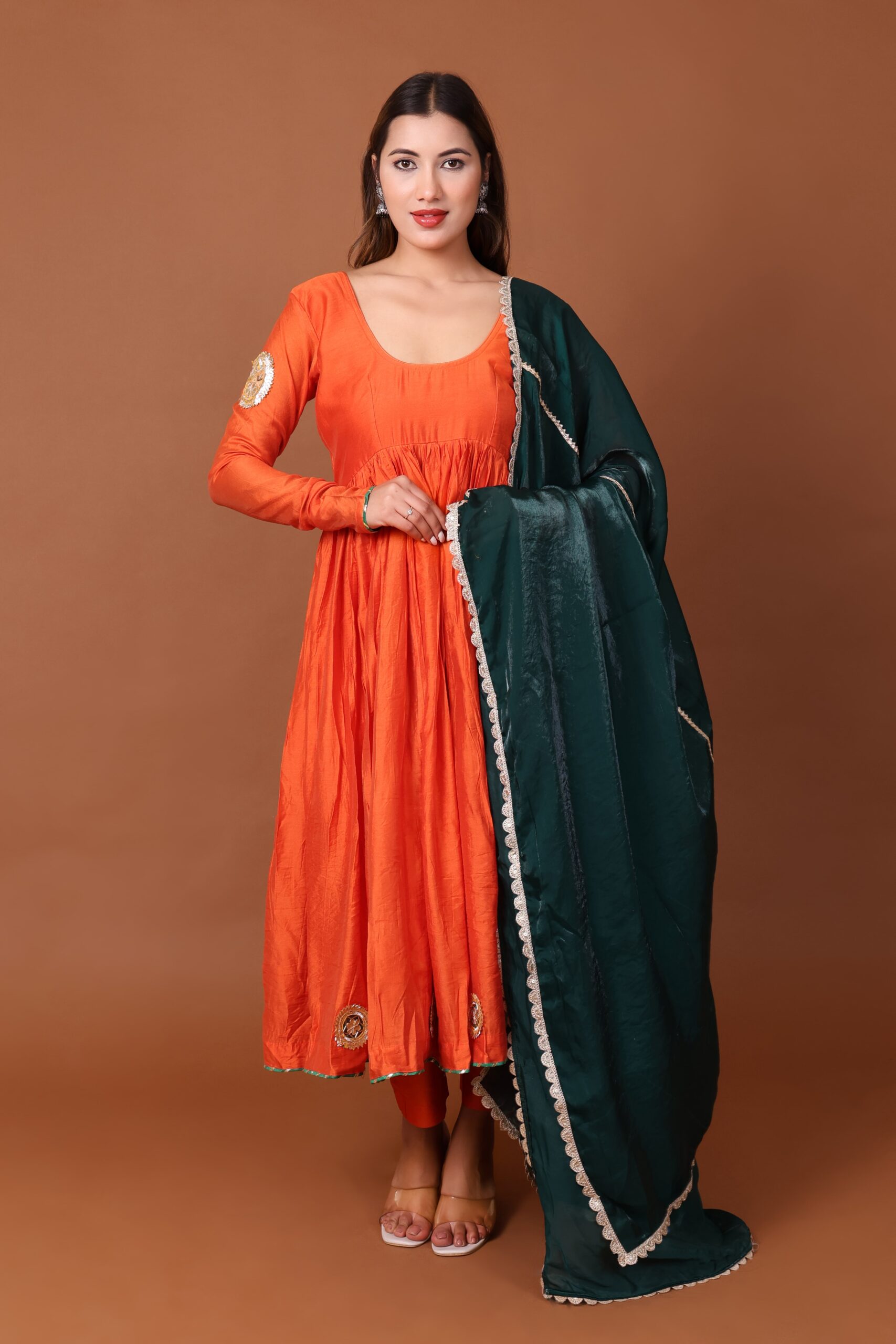 Chanderi Anarkali Kurta Set With Dupatta image 3