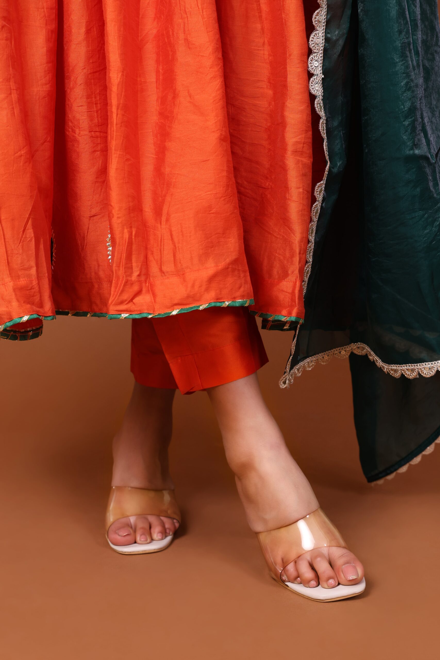 Chanderi Anarkali Kurta Set With Dupatta image 5
