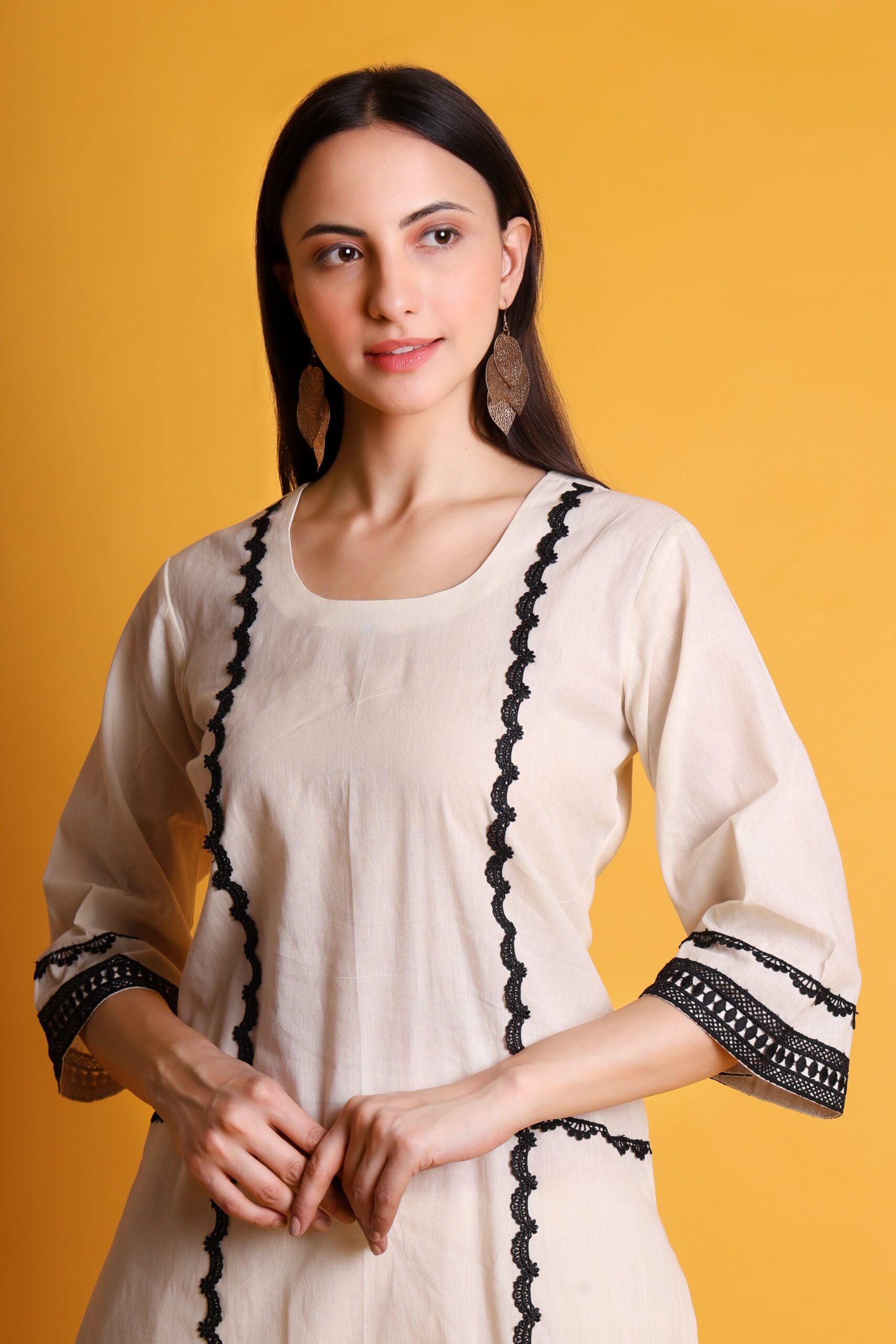 Cora Cotton Lace Work Kurta Set image 5