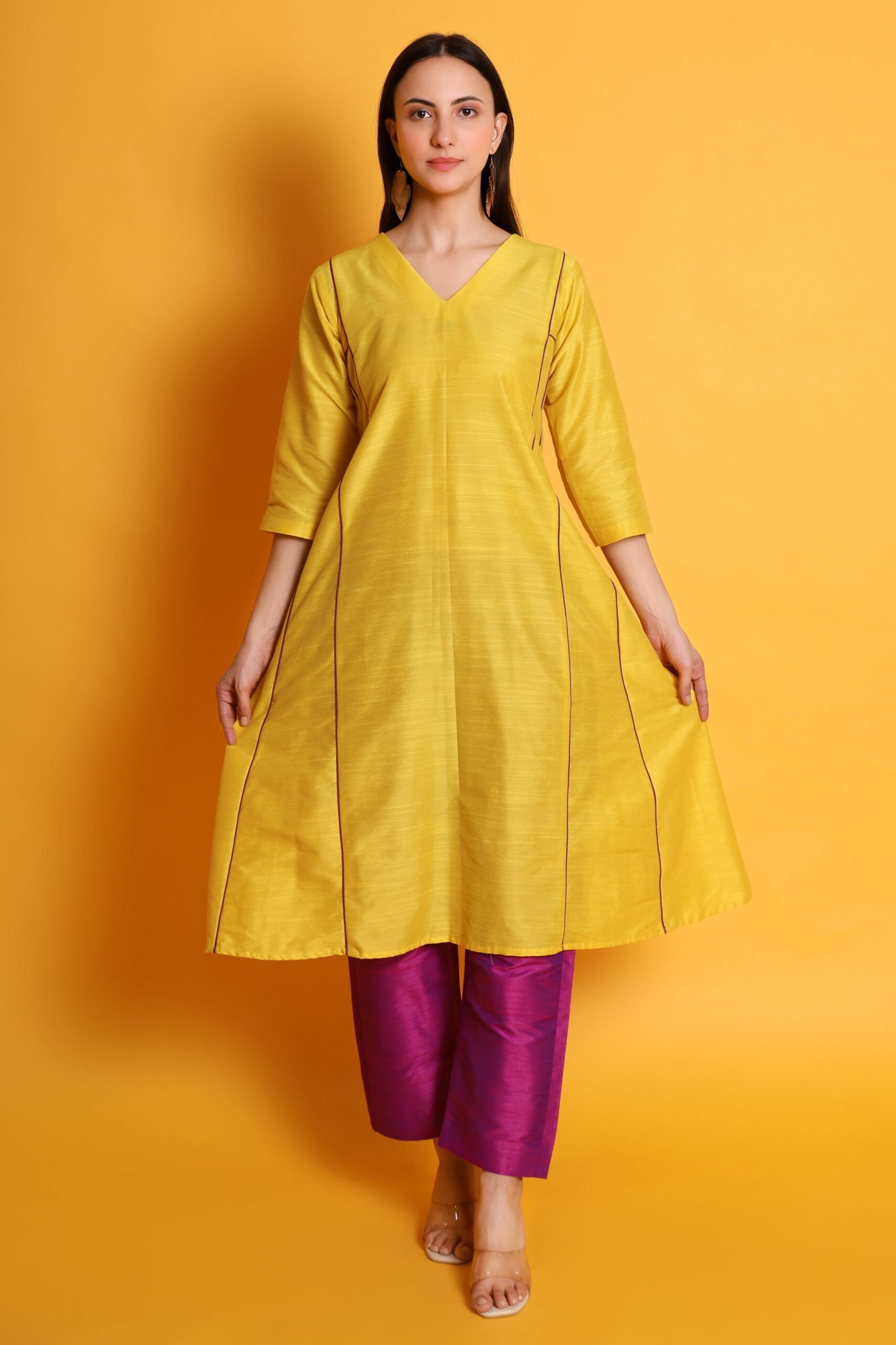 Silk A-line Kurta Set image 3