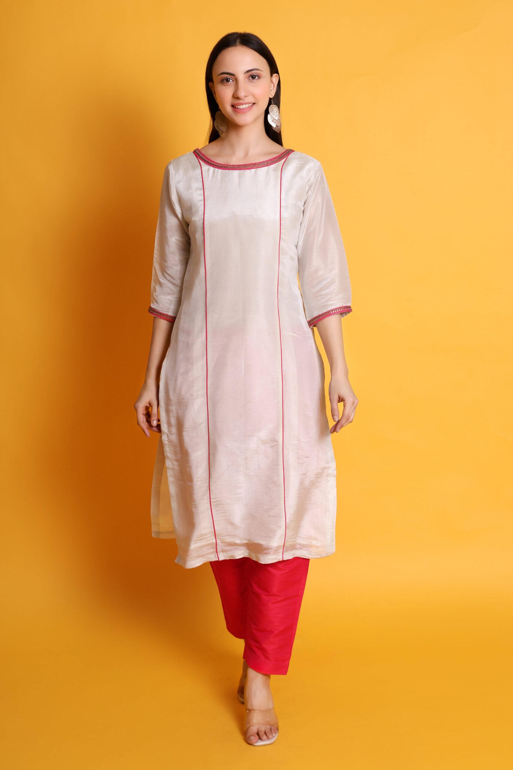 Tissue Silk Kurta With Raw Silk Pant image 3