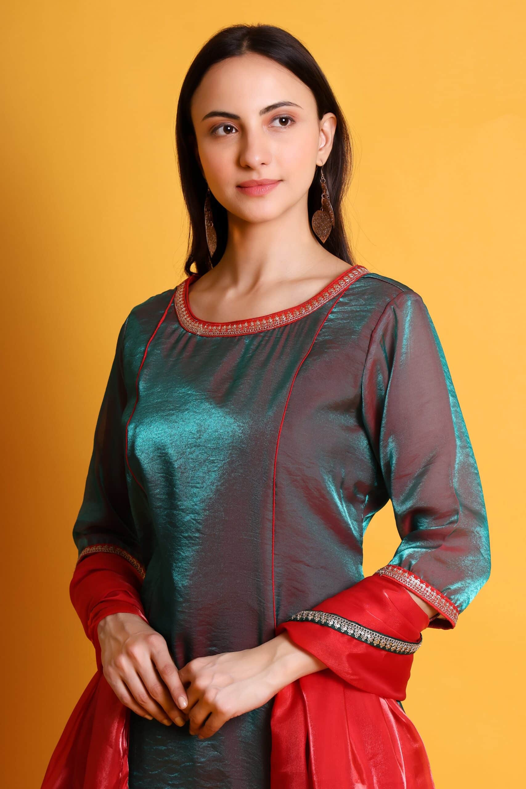 Tissue Organza Kurta Set With Organza Dupatta image 5